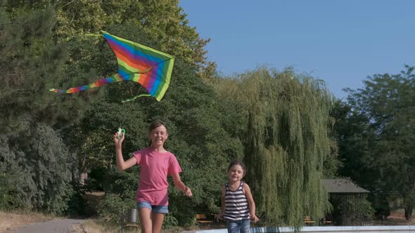 Children Play with a Kite