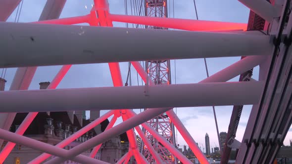 Inside the London Eye Cabin Close Up, Footage.