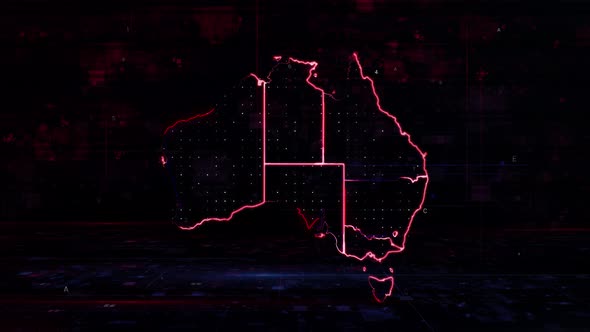 Australia Map Digital Background Loop 4k