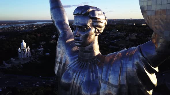 Monument Motherland. Aerial. Kyiv. Ukraine