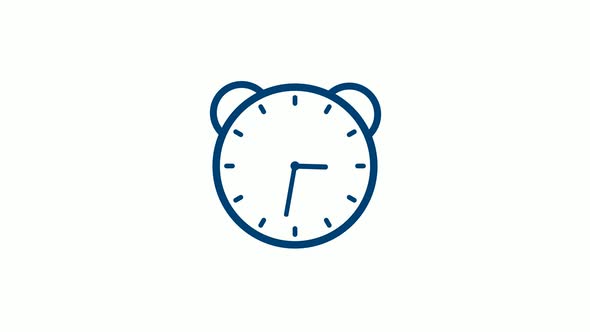 Blue Dark Alarm Clock Isolated animated