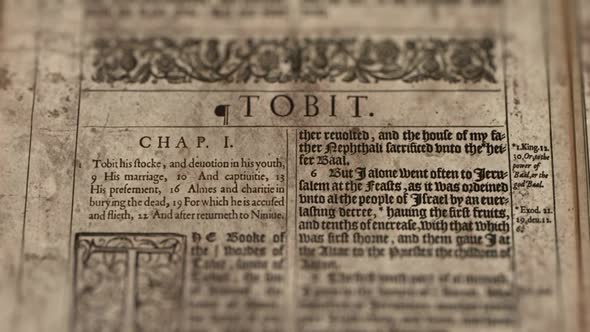 The Book Of Tobit, Slider Shot, Old Paper Bible, King James Bible