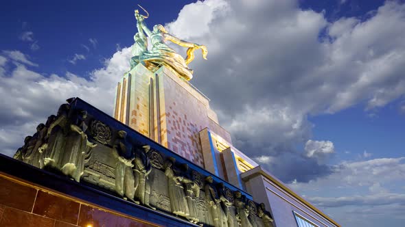 monument Rabochiy i Kolkhoznitsa, Moscow, Russia. Made of in 1937