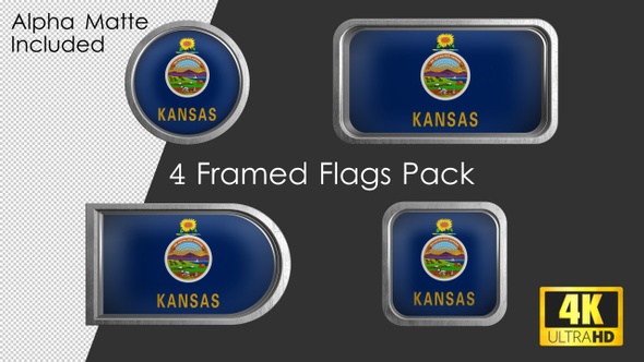Kansas State Flag Framed