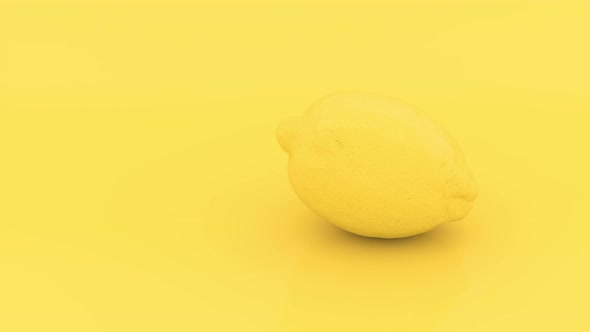 Yellow 3d Lemon Rotation