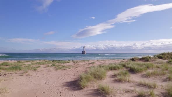 Rattray Head Sand Dunes and the Lighthouse on the Shores of North East Scotland