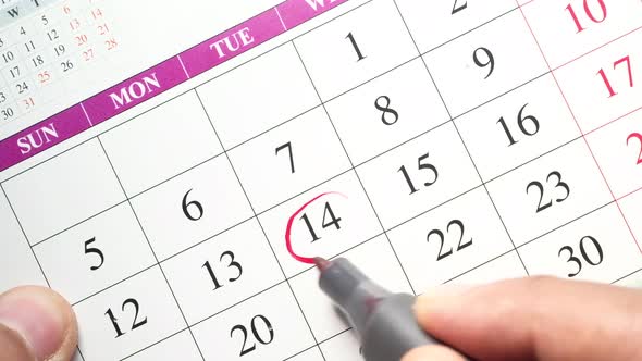 Deadline Concept with Red Mark on Calendar Date 