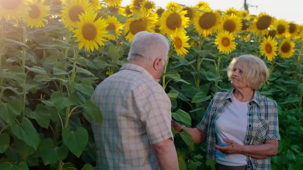 An Elder Couple is Standing in the Middle of a