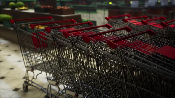 Empty Closed Supermarket Due Covid19 Coronavirus Epidemic