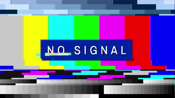No signal old vintage TV Distortion and Flickering
