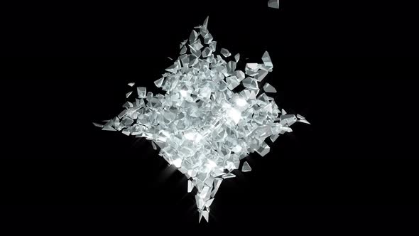 Star Ice Crash Crystal Shatters Break Fresh Explosion Super Slow Motion 1000 Fps