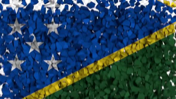 Solomon Islands Flag Breaking Rocks Transition alt