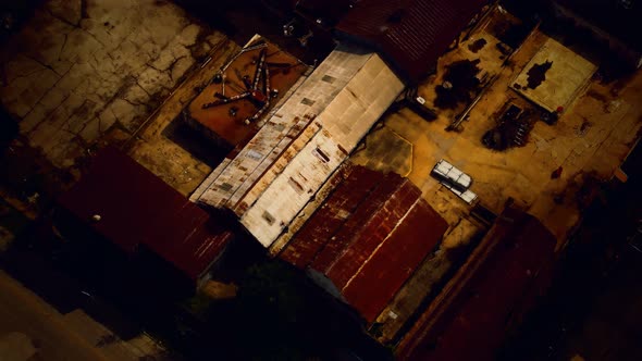 Abandoned Industrial Zone with Warehouse Manufacturing Buildings and Old Factory alt
