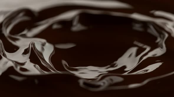Super Slow Motion Shot of Swirling Melted Dark Chocolate at 1000 Fps