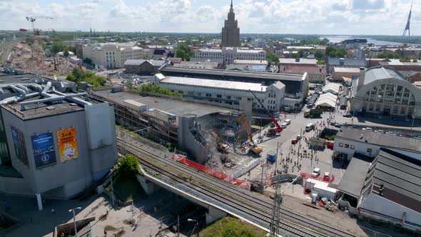 Demolition of the Titanic Building in the Center of Riga