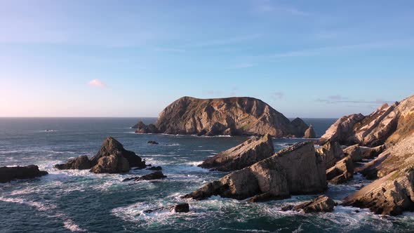 Aerial View of the Beautiful Coast By Port in County Donegal - Ireland