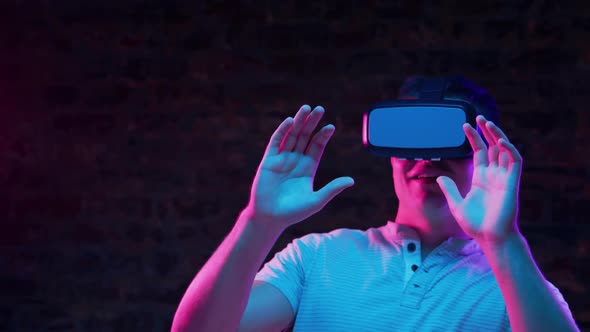 Man wearing VR headset