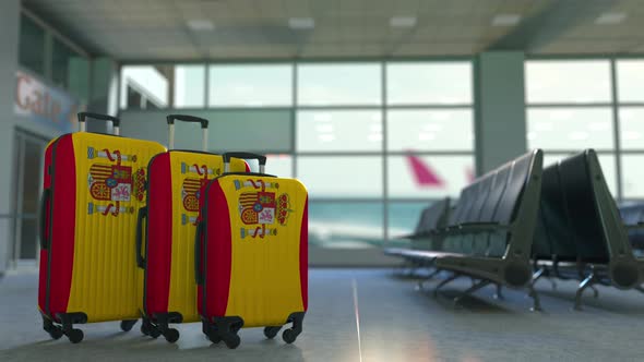 Travel Suitcases Featuring Flag of Spain