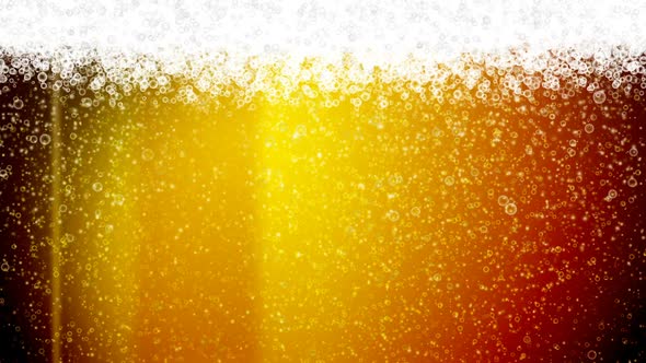 3d Render Of Bubbles Movement Inside A Glass Of Golden Icy Beer