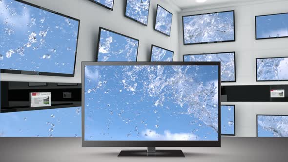 Television flat screens on display