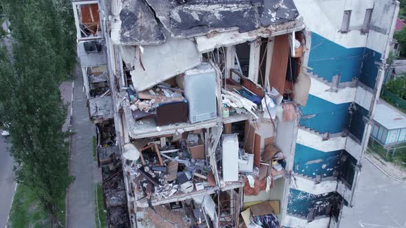 Residential Building Destroyed By the War in Ukraine