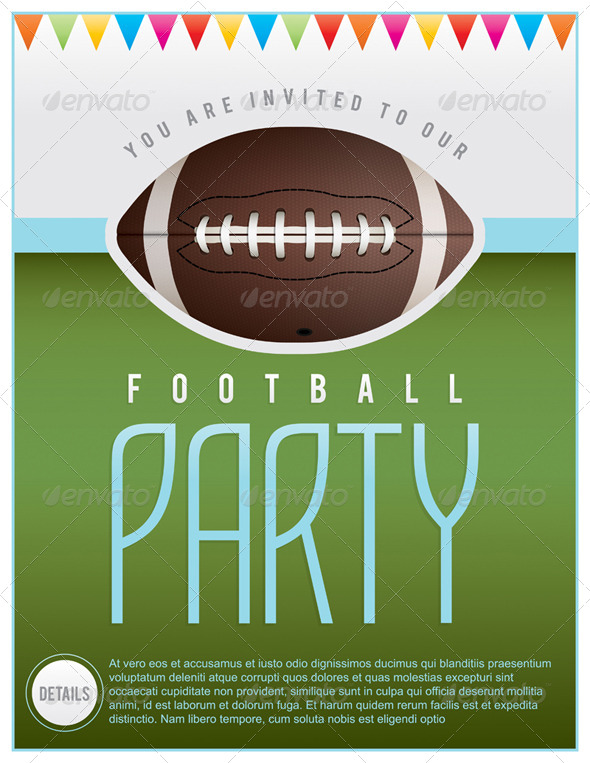 Vector Football Party Flyer