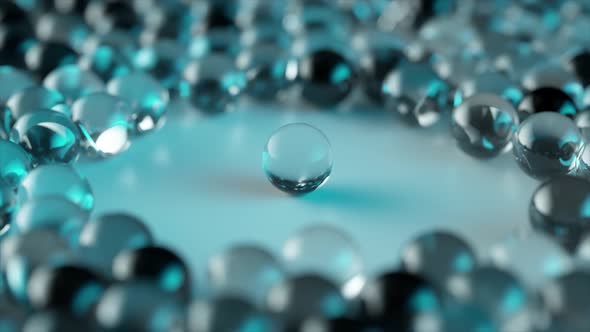 Array of Dynamic Glass Spheres Around One Glass Sphere