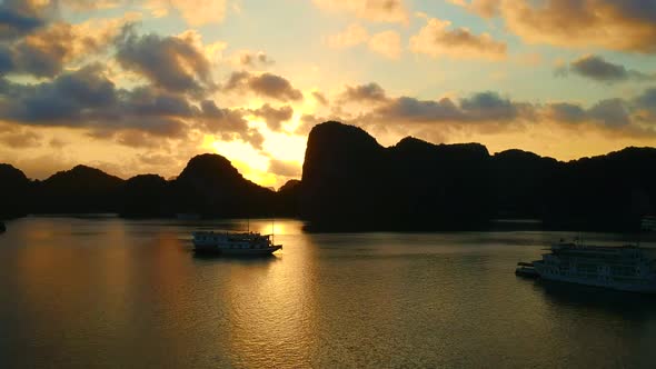 Beautiful Sunset in Halong Bay Vietnam during my visit this year in May 2018. It was a magical momen