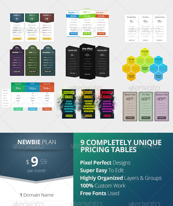 Pricing Tables