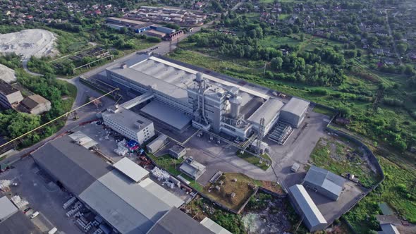 Aerial Panoramic View on of a Industrial Plant Zone