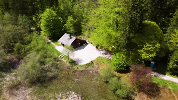 Beautiful view on an Lake in the Mountains Drone Video