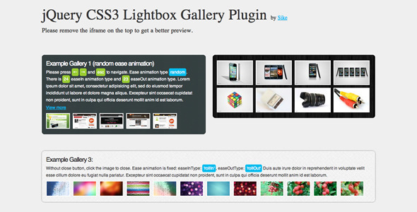 jQuery CSS3 Lightbox Gallery Plugin