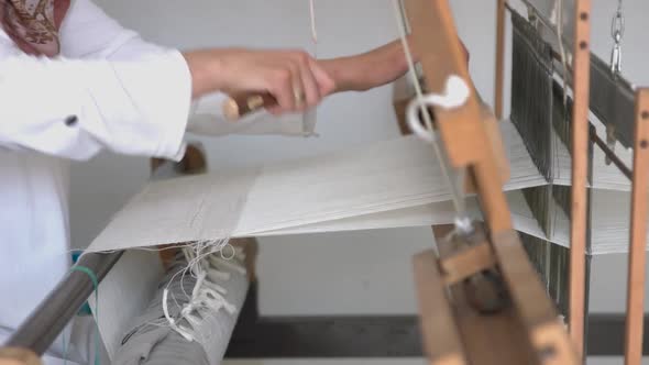 Traditional carpet loom.