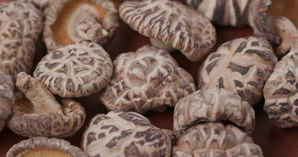 Stack of Japanese Mushroom in Rotation