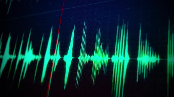 Green Audio Waveform on a Computer Screen