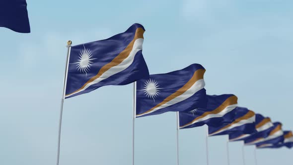 Marshall Islands Row Of Flags  alt