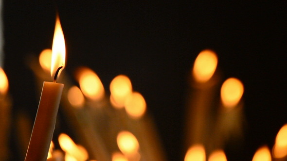 Candle with Candles Defocused