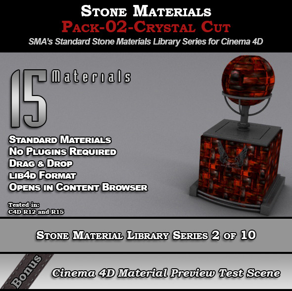 Standard Stone Material Pack-02-Crystal_Cut [C4D]