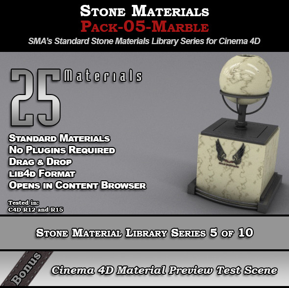 Standard Stone Material Pack-05-Marble for C4D