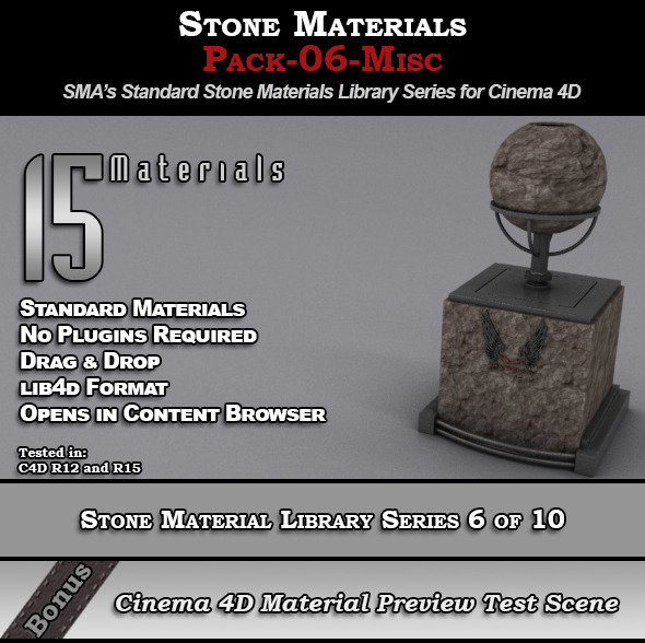 Standard Stone Material Pack-06-Misc for Cinema 4D