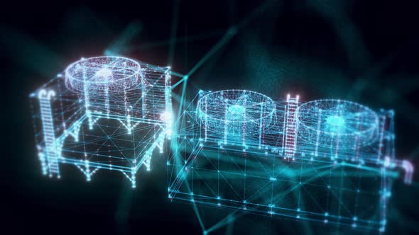 Big Aircon Hologram Close Up 4k alt