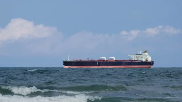 Oil Tanker Passing By on the Horizon