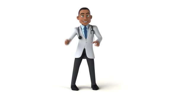Fun 3D cartoon doctor dancing alt