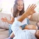 Portrait of Father and Daughter Playing at Home - VideoHive Item for Sale