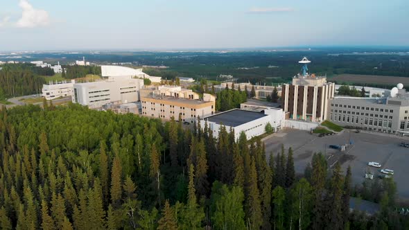 4K Drone Video of AK-Fairbanks-2022-University-Village on George Parks Highway Alaska Route 3 Near A