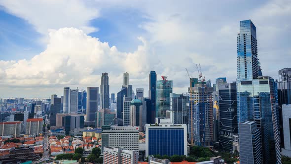 4k Time-lapse of cityscape view of Singapore city