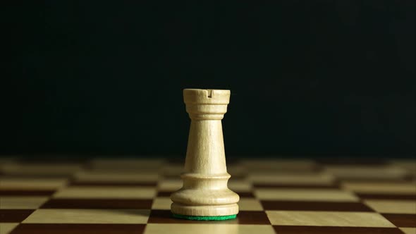 Set of White Chess Pieces. Stop Motion Animation of Appearing Chess Pieces One After Another on the