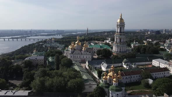 Kyiv Pechersk Lavra, Slow Motion, Aerial View