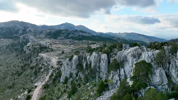 Mountain landscape high in the mountains aerial view 4 K