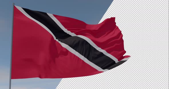 flag Trinidad and Tobago patriotism national freedom, seamless loop, alpha channel